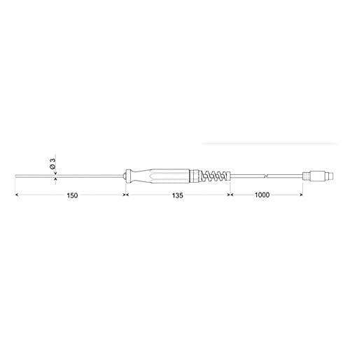 Greisinger GTF 401 1/3DIN dyksensor -50 till 400°C sensor typ Pt100