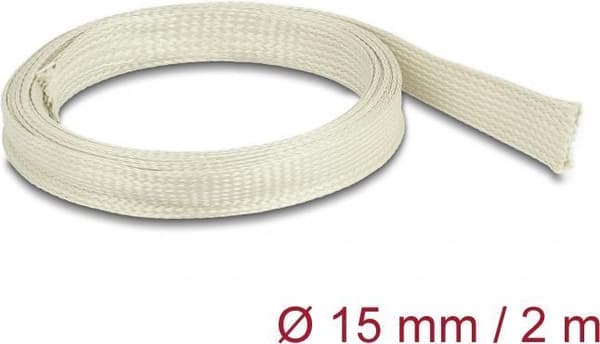 Delock - flettet slange - 2,0m - hvid (20894)
