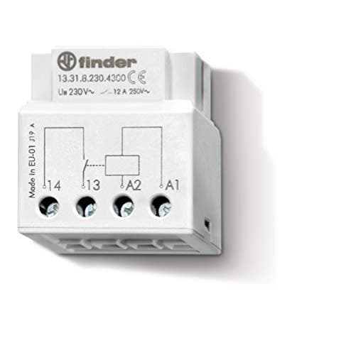 Finder 133182304300PAS Relæ til montering på boksen/bag kontrolpanelet, 1 NO kontakt, 230 V AC, 12 A ved 250 V AC