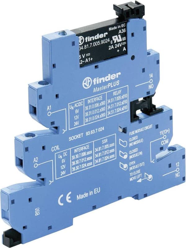 Finder Halvlederrelæ 39.30.7.024.9024-1 2 A Koblingsspænding (maks.): 24 V/DC 1 stk.