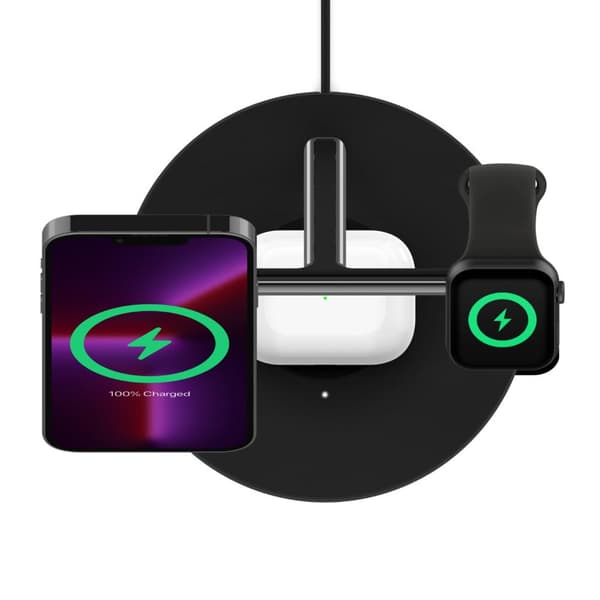 Belkin BOOST CHARGE PRO - Trådløs oplader - med MagSafe + AC Adapter - 15 Watt - Hurtig opladning - Sort (WIZ017VFBK)