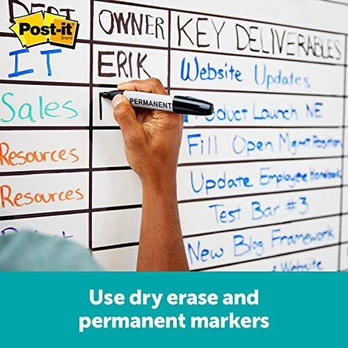 Post-it Flex Write whiteboardfilm för whiteboardmarkörer och permanenta markörer, 1.219 mx 2.438 m