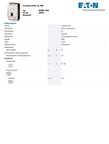 Eaton 259079 katkaisija, 3P, 100A