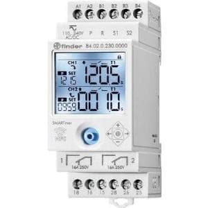 Finder multifunktionstidsrelæ SMARTimer 84.02 med NFC 84.02.0.230.0000 90 - 264 V/AC 2 skiftekontakter 16 A Maks. 400 V/AC Ma (84.02.0.230.0000)