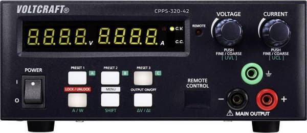 VOLTCRAFT CPPS-320-42 Lab virtalähde, säädettävä 0,02 - 42 V/DC 0,01 - 20 A 320 W USB Kaukosäädettävä, Ohjelmoitava