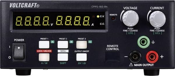 VOLTCRAFT CPPS-160-84 Lab Strømforsyning, Justerbar 0,02 - 84 V/DC 0,01 - 5 A 160 W USB Fjernstyret, Programmerbar,
