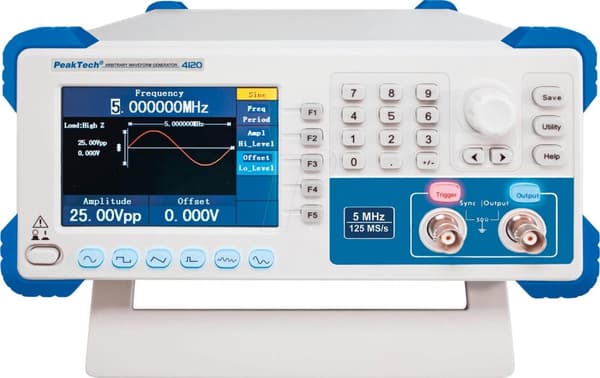 PEAKTECH 4120 - toimintogeneraattori, mielivaltainen, 1 µHz ... 5 MHz (P 4120)