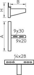 Miniatyrbillede 3 af 3: OBO Bettermann Vertr vægbeslag Awss 21 fod B210 MM arm til kabelsystem 4012196340279