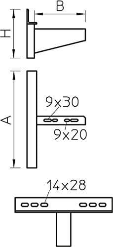 OBO Bettermann Vertr vægbeslag Awss 21 fod B210 MM arm til kabelsystem 4012196340279