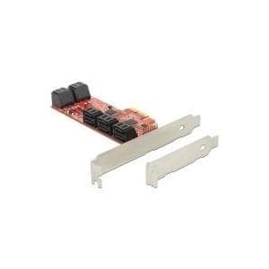 Delock PCI Express x2-kort > 10 x intern SATA 6 Gb/s - lav profil formfaktor (89384)