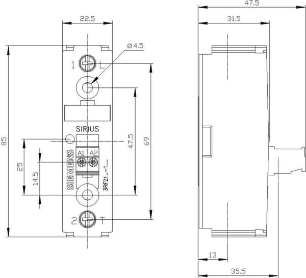 Siemens Semiconductor relæ 3RF21301AA22 30 A Koblingsspænding (maks.): 230 V/AC 1 stk.