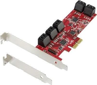 0+10 port SATA III-controllerkort PCIe