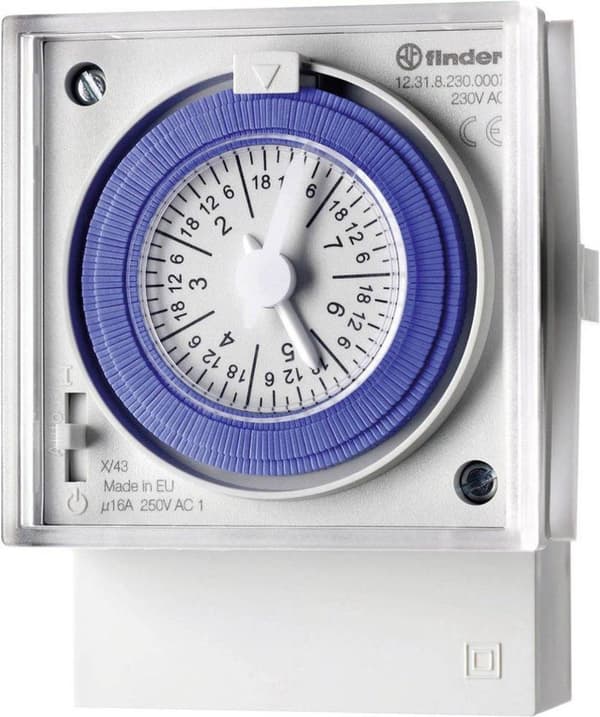 Finder 12.31.8.230.0007 Timer til frontmontering 230 V/AC 1x skiftekontakt 16 A Ugeprogram