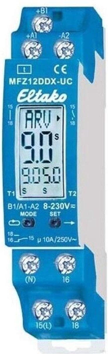 Eltako MFZ12DDX-UC Tidsrelä Multifunktionell 230 V 1 stycke(r) Varaktighet: 0,1 s - 99 h 1x växlingskontakt