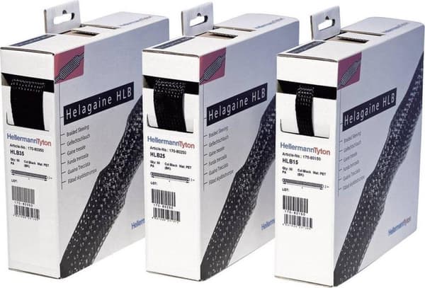 HellermannTyton 170-80250 HLB25-PET-BK Punottu letku musta polyesteri 10-10 mm 10 m