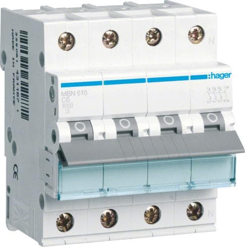 Hager MBN616 elektrisk afbryder 4P (MBN616)