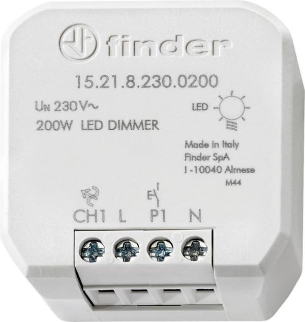 Finder 15.21.8.230.0200 Lysdæmper (indbygget) Velegnet til lamper: LED-lampe Lysegrå