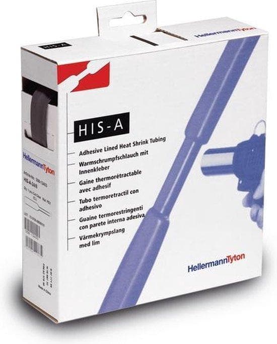Hellermann Tyton 308-12400 varmekrympeslange, sort trådisolering (308-12400)