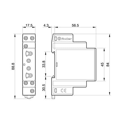 Finder urgenerator asymmetrisk 1W, 12-240VAC/DC,16A 80.91.0.240.0000 (809102400000)