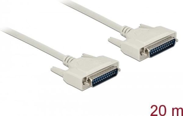 Delock - Kabel seriel - DB-25 (M) til DB-25 (M) - 20,0 m - fingerskruer - beige (84539)