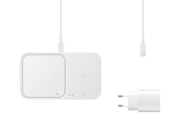 Samsung Wireless Charger Duo - med rejseadapter - Hvid