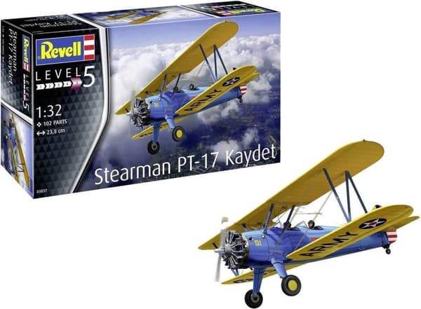 1:32 Revell 03837 Stearman PT-17 Kaydet Plane Plastic Kit