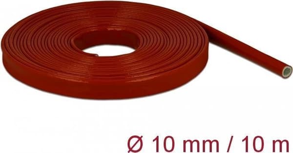 DeLOCK brandsikker sleeving silikonebelagt - Fleksibel kabellinje - 10,0 m - Rød (18899)