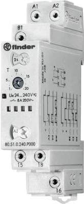 Finder 80.51.0.240.P000 timerrelæ multifunktionel 1 stk. tidsområde: 0,1 s - 24 timer 1 skiftekontakt (80510240P000)