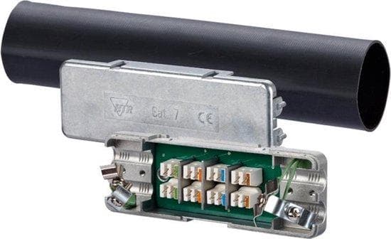 BTRCat.7 råkabelkabelstik IP67 med krympeslangeforbindelsesmodul til installationskabel, LSA-Plus (130863-01-E)