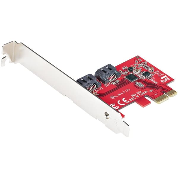 StarTech.com PCIe SATA Controller Card - 2 Port SATA 3 Expansion Card / Controller - 6Gbps - Full/Half Profile Aperture - PCI Express hårddiskar / SSD Röd