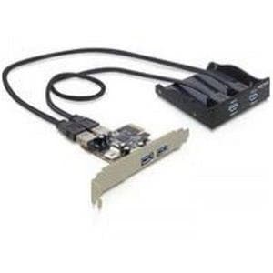 Delock frontpanel 2 x USB 3.0 + PCI Express-kort 2 x USB 3.0 (61893) Sort