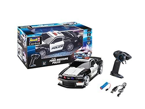 Revell Control 24665 RC Scale US Police Ford Mustang, GHz fjernbetjening, udskifteligt Li-Ion batteri, LED belysning, blå lys, sirene, 33 cm fjernstyr