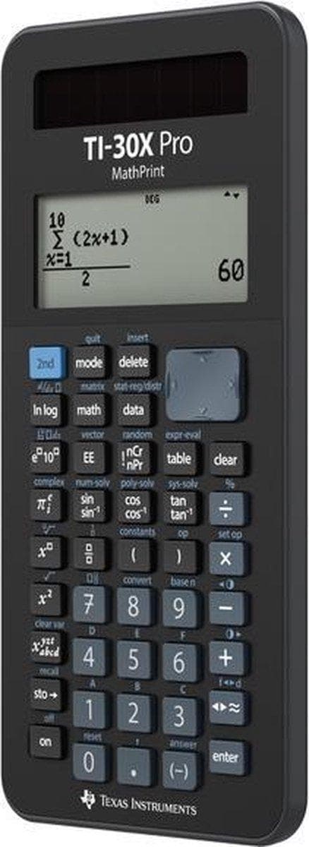 Texas Instruments TI-30X Pro MathPrint CAS lommeregner Sort Display (cifre): 16 batteridrevne, solcelledrevne