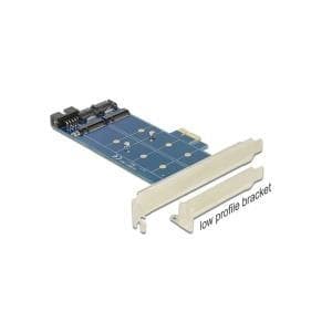 DeLOCK PCI Express-kort > 2 x intern M.2 NGFF - lagringskontroller - USB2.0 / M.2-kort / SATA 6 Gb/s lågprofil - 6 GBps - PCIe x1 (89374)