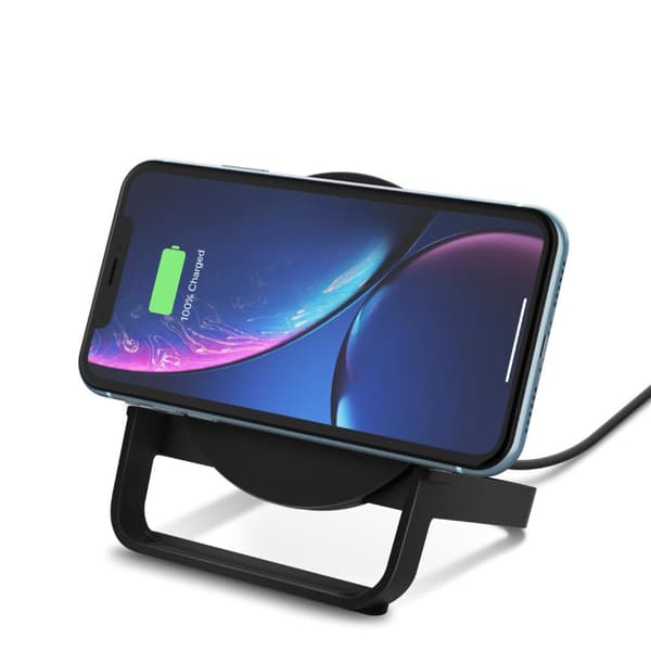 Linksys Belkin BOOST CHARGE - Trådløs oplader + AC Adapter - 10 Watt - QC 3.0 - Sort (WIB001VFBK)