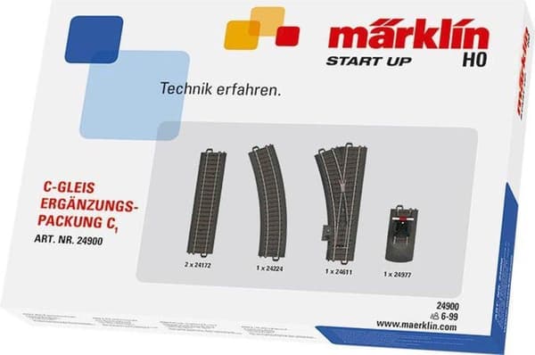 Märklin H0 C Sporforlængersæt C1 Togsæt - 24900 Sort
