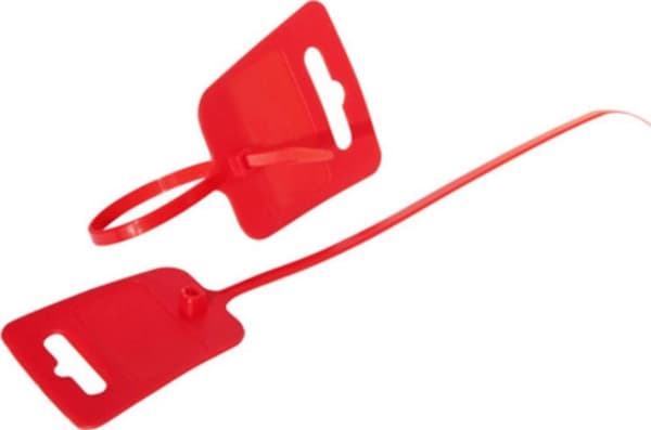 S/CONN maksimiliitäntä nippuside 4,8 x 250 mm, Euro-reikä ja etikettikenttä, punainen RAL 3020 --- PU 100 kpl --- (81980-R)