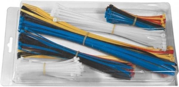 Kabelbindersortiment, 650 stk assorterede farver og forskellige størrelser (200 stk 98 x 2,5 mm, 250 stk 200 x 2,3 mm, 200 stk 280 x 4,8 mm) Sortiment