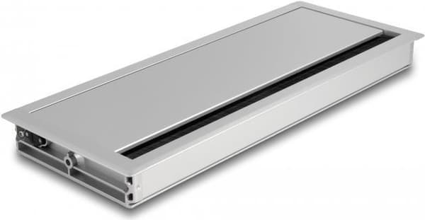 Delock kabelgennemføring til bordmontering med børste 300 x 120 x 28 mm sølv (66864)