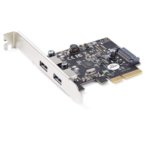 StarTech 2-porttinen USB PCIe -sovitin - 10 Gbit/s porttia kohti - USB 3.1/3.2 Gen 2 Type-A PCI Express 3.0 x2 isäntäohjaimen laajennuskortti - Lisäso musta