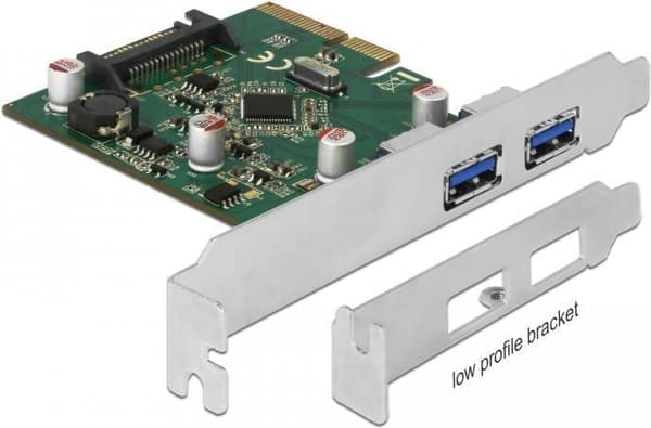 Delock PCI Express x4-kort til 2 x ekstern USB 3.1 Gen 2 Type-A hun (90298)