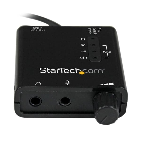 StarTech.com USB-lydadapter - Eksternt USB-lydkort med SPDIF digital lyd med 2x 3,5 mm stik - USB til lydkonverter - Sort