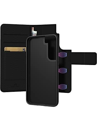 Black Rock - 360 graders flip-etui 2-i-1 pung passer til Samsung Galaxy S22 5G I mobiltelefoncover, magnetlukning, kortpladser (sort)