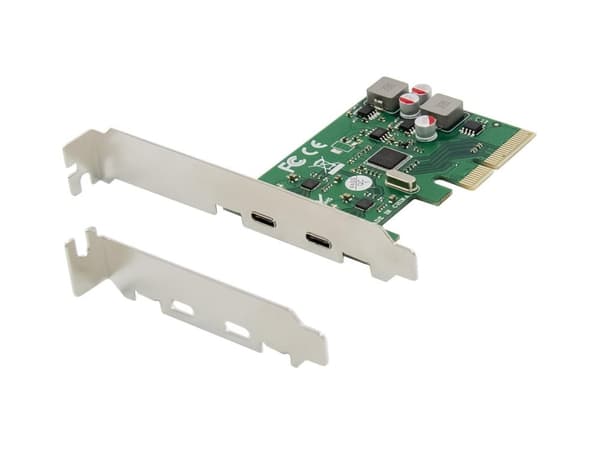 Conceptronic EMRICK 2-ports USB 3.2 Gen 2 Type-C PCI Express-kort - selvforsynende (EMRICK08G) Grøn