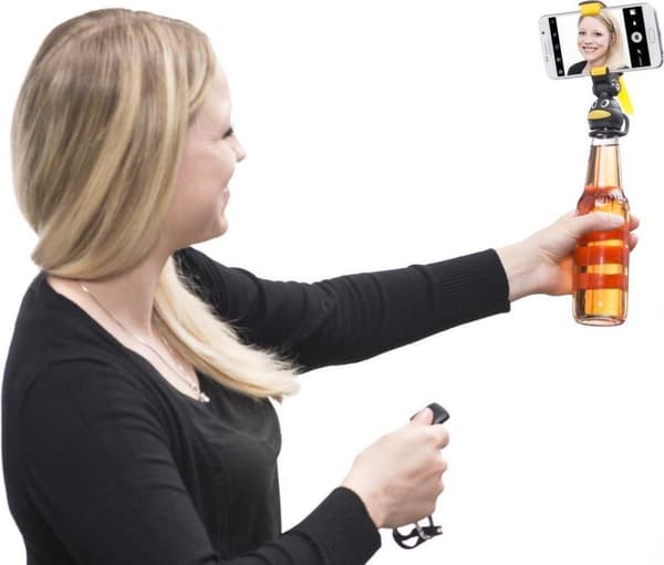Mantona Smartphone flaska selfiehållare Pinguin