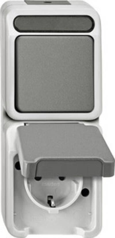 MERTEN MEG3494-8029 stationcar. SCHUKO fatning AQUASTAR