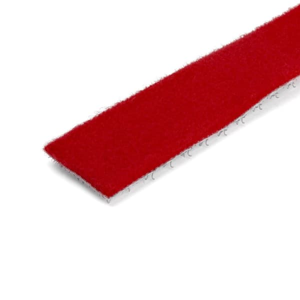 StarTech 50 fod. Krog og løkkerulle - Rød - Kabelstyring - Velcro - 15,24 m - Rød