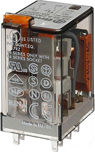 Finder Series 55 - RELE Industrial 110VAC trykknap + LED + 2 CTO