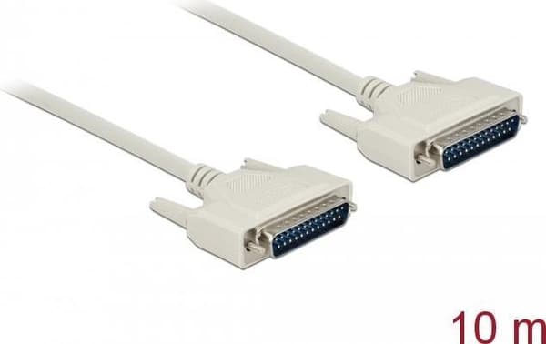 Delock - Kabel seriel - DB-25 (M) til DB-25 (M) - 10,0 m - fingerskruer - beige (84538)