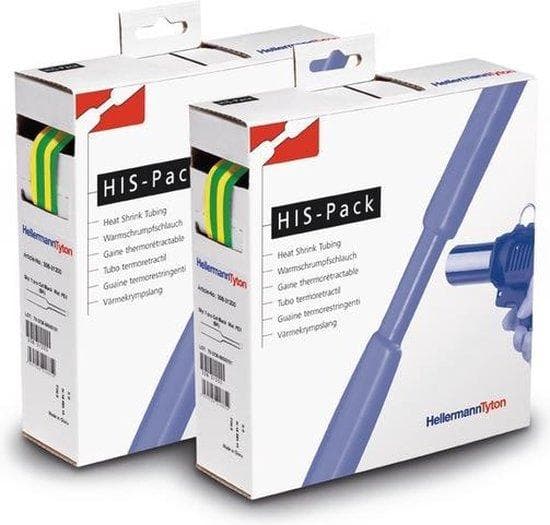 Hellermann Tyton 300-30487 Krympeslange Grøn - Gul ledningsisolering (HIS-PACK-4,8/2,4-GNY)